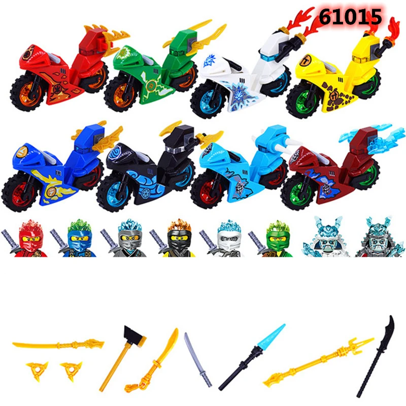 24pcs/Set Masters of Spinjitzu Jay Cole Kai Zane Lloyd Nya Mini Toy Doll Figure Building Motorcycle Block Toys Gift dropshipping | Игрушки и