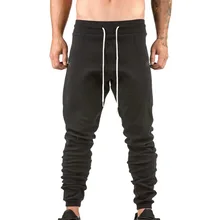 Новые мужские брюки для бега с большим карманом, Осенние повседневные однотонные облегающие спортивные штаны с завязками, спортивные штаны для бега