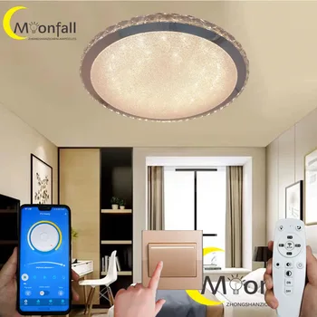 

Moonfall-LED Ceiling lamp with crystal/Star point-Round light,Modern&Simple style lighting for Bedroom,Kitchen,Diningroom,Foyer