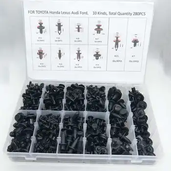 

Push Pin Fastener Clips Fender 280pcs Car Plastic With 5pcs Tool Nylon
