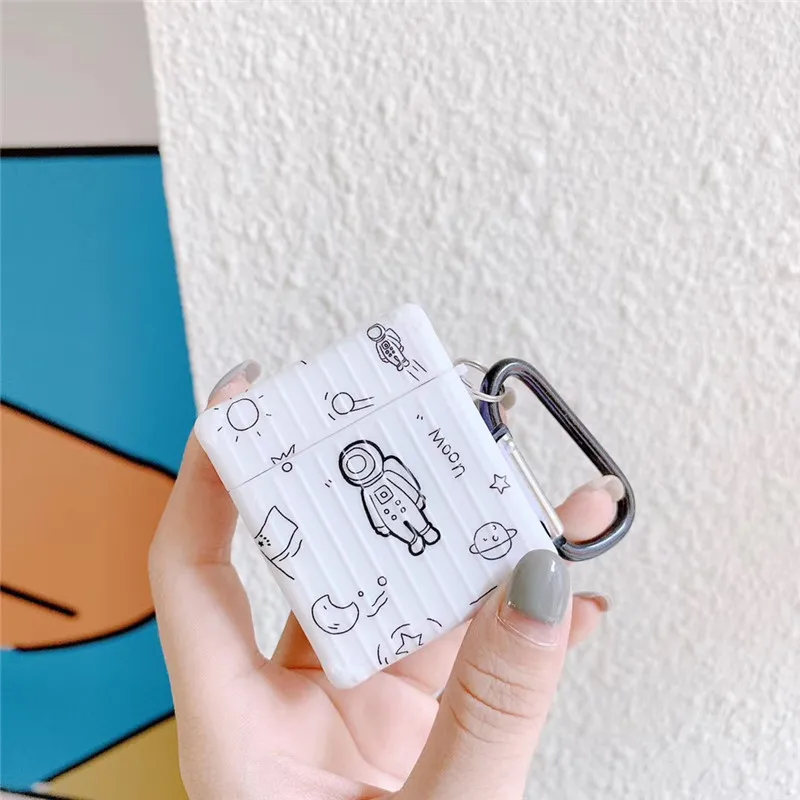 AirPods 1 2 Чехол для творческой и женской пары с изображением космонавта НЛО Apple