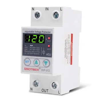 

SVP-912 110V 120V Adjustable Self-resetting Intelligent Over-voltage Protector Delay Automatic Reset Protection Switch