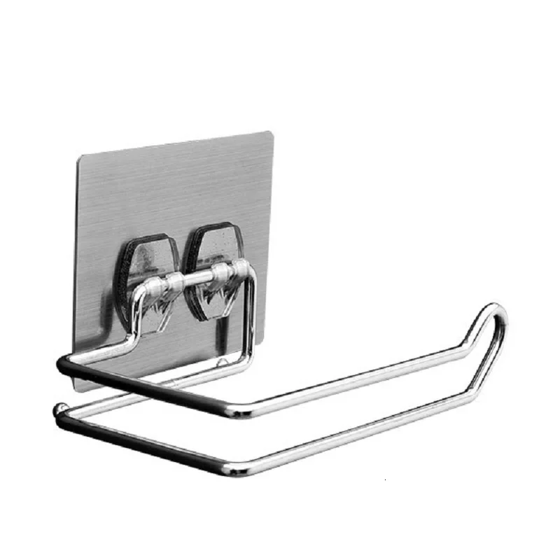 1 pc paper holder ZhangJi самоклеящаяся бесследная туалетная бумага держатель полка из нержавеющей стали для ванной кухни рулон бумаги без буровой стойки - Цвет: 1 pc paper holder