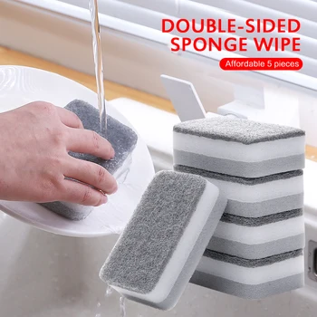 

Strong Magic Sponge Cleaning Brush Dish Bowl Washing Sponge Kitchen Pot Pan Scouring Pad Cleaning Cloth Window Cleaning Tools