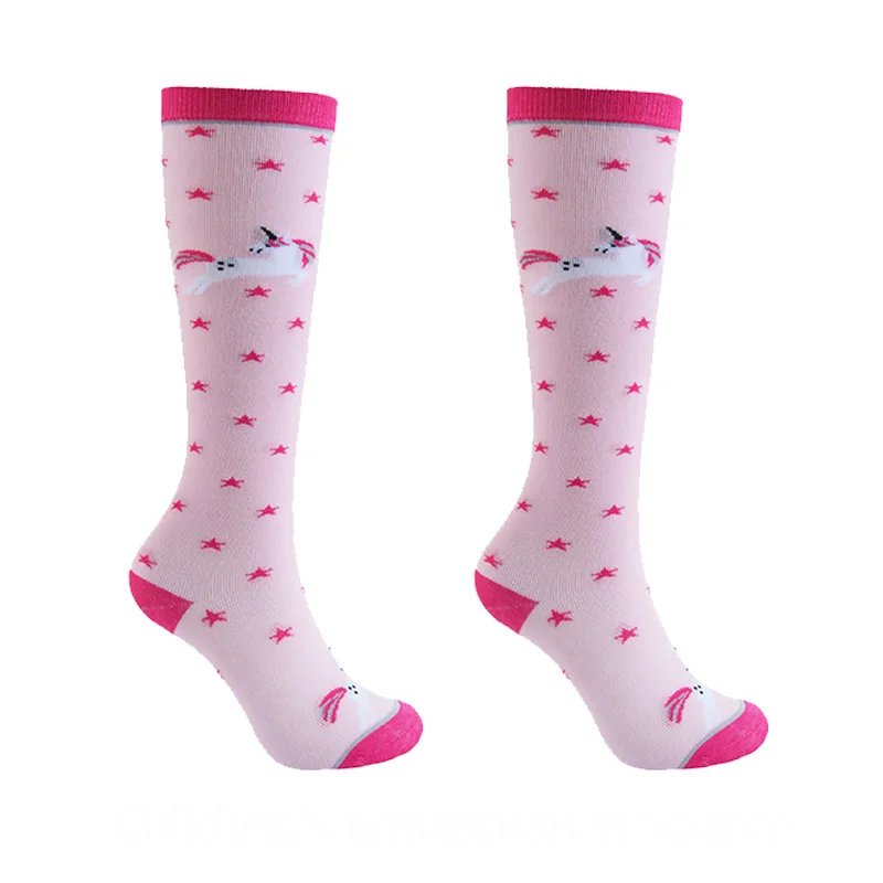 Horse Riding Socks Girls Boys Kids Equestrian Long Socks Horse Rider Accessories 2 Pair/Pack Cotton Horseback Teenagers Socks