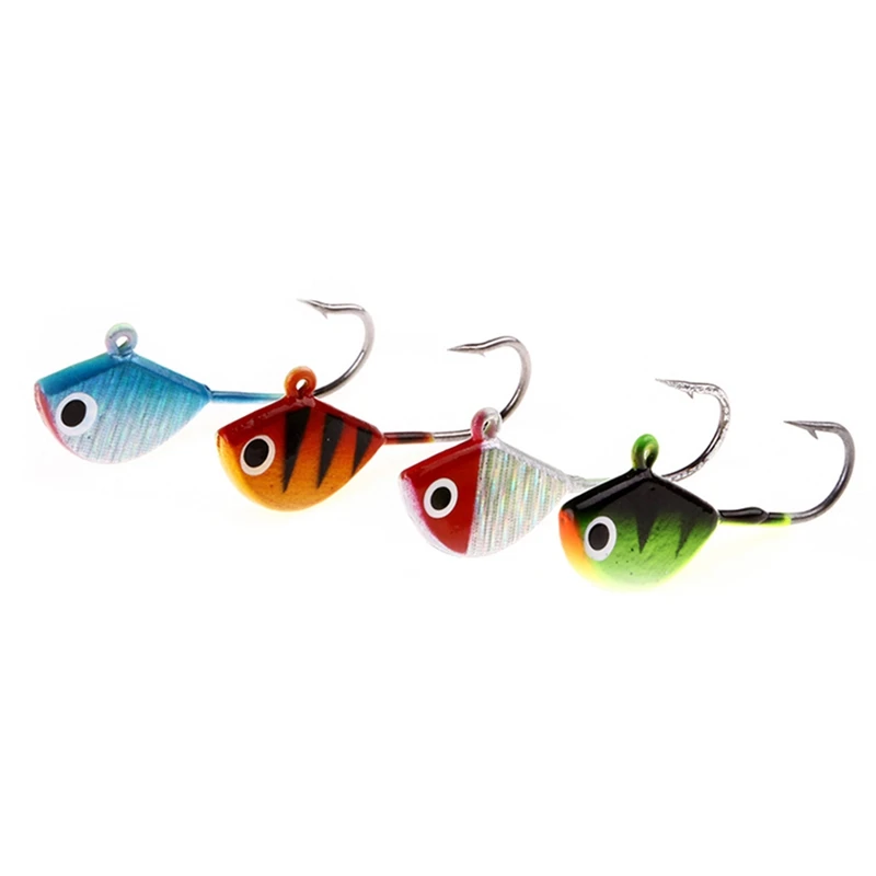 

4Pcs Ice Fishing Jig Bait 2.5Cm 2.3G Winter Fishing Lure Mini Fish Lead Head Hook Bait Fishing Tackle