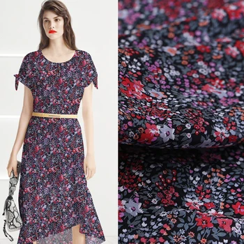

Colorful Floral Printed Mulberry Silk Cotton Fabric Special Offer Width 138cm 15 Momme