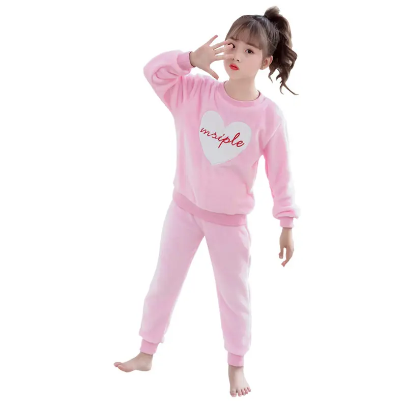 

Kids Flannel Pajamas Sets For Girls Winter Children Fleece Pajamas Warm Flannel Sleepwear Kids Pajamas Suit Set For Girls 3-13T