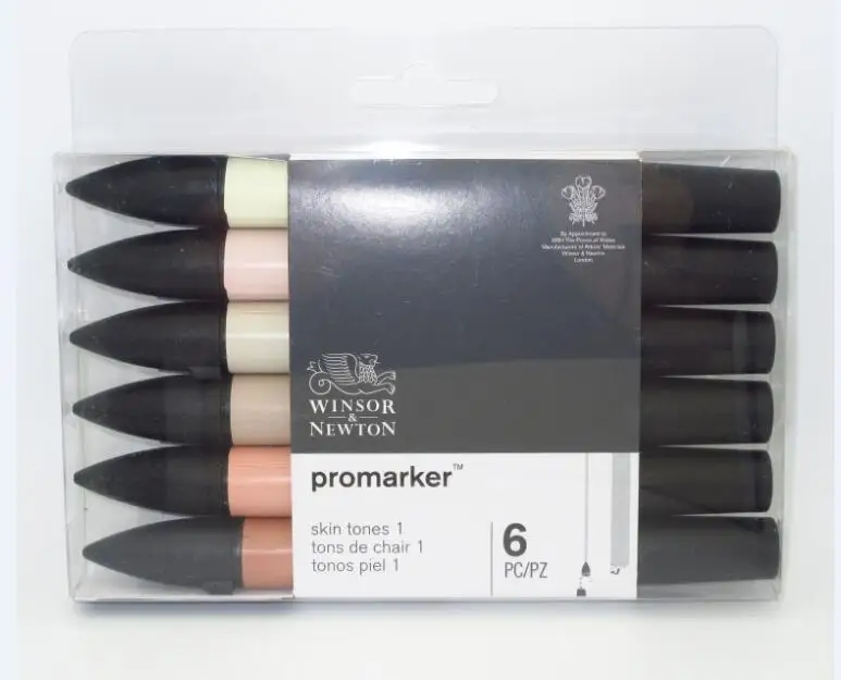 6 Skin Tones 1 Winsor& Newton Promarker набор художественных маркеров 6 шт. стиль - Цвет: 6 Skin Tones 1