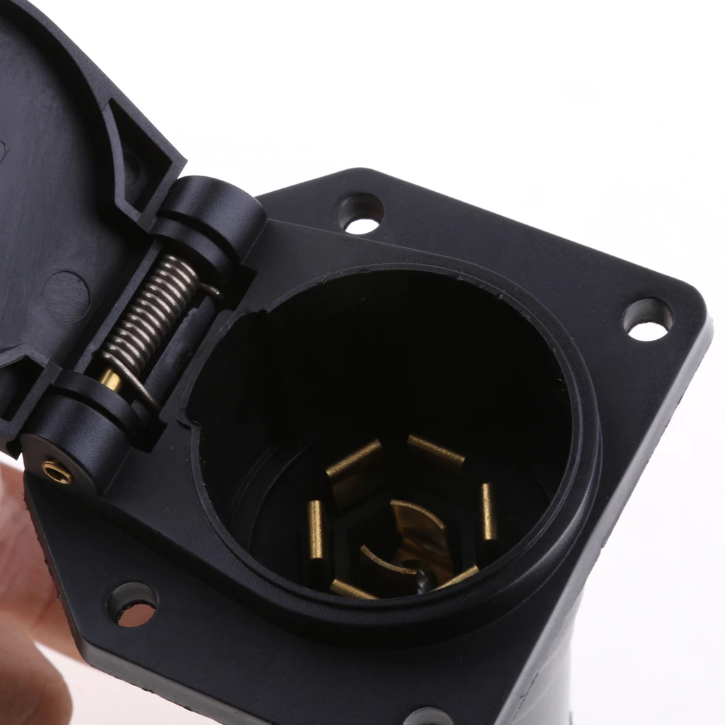 7 Way Round Trailer Connector Female RV Light Plug Connector 7 Poles - US