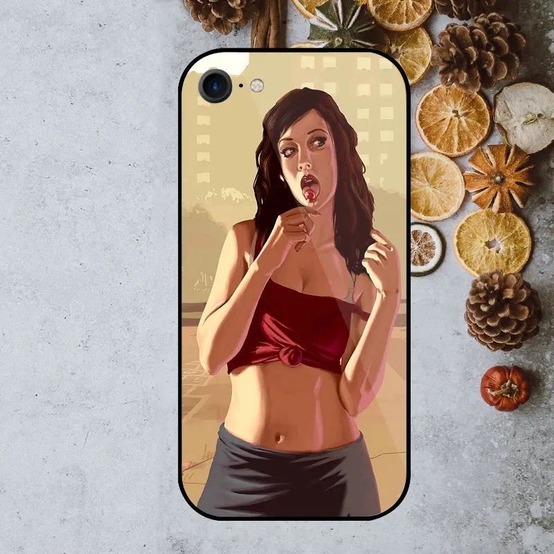 Tempered Glass Mobile Phone Cases for iPhone 5 5S SE X XR XS Max 10 7 6 6s 8 Plus Shell Bags Grand Theft Auto GTA