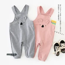 WLG детские комбинезоны с героями мультфильмов для маленьких мальчиков и девочек; осенний Серый Розовый Повседневный Комбинезон