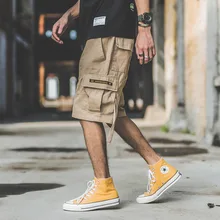 Мужские шорты Карго, уличная одежда, хип-хоп брюки, мужские хлопковые летние шорты Карго, мужские повседневные свободные модные шорты в стиле хип-хоп, Hombre M-XXL