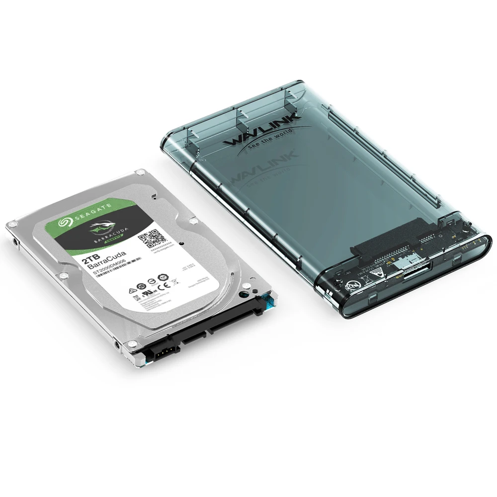 Wavlink HDD/SSD чехол SATA для USB 3,0 жесткий диск коробка для 2," HDD SSD до 2 ТБ 5 Гбит/с Внешний HDD корпус UASP протокол чехол