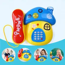 Мультфильм гриб Телефон Игрушка музыкальный светильник электронная вокальная игрушка телефон Детский развивающий телефон Детская обучающая игрушка Подарки для детей