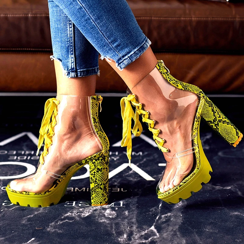 green snakeskin ankle boots