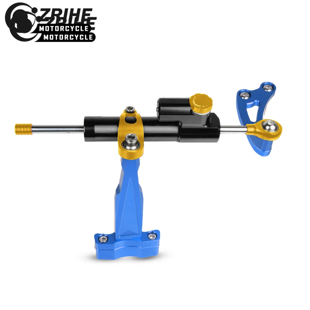 SDB-007-GL-BK-BU Алюминиевый для мотоцикла алюминиевый стабилизатор рулевого управления принадлежности амортизатора комплект кронштейнов для HONDA CB650F - Цвет: SDB-007-GL-BK-BU