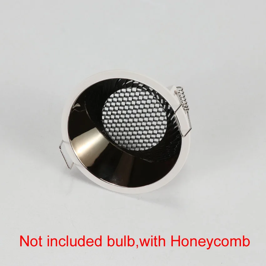 Chromed honeycomb 10 шт. Светодиодный прожектор потолочный каркас круглый GU10 MR16 монтажные держатели светодиодный встраиваемый потолочный Точечный светильник черный белый сотовый - Испускаемый цвет: Chromed honeycomb