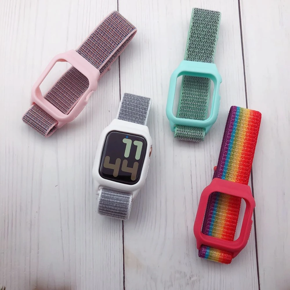 38 мм 42 40 44 ремешок для apple watch series 1 2 3 тканый нейлоновый iWatch 4 5 цветной узор