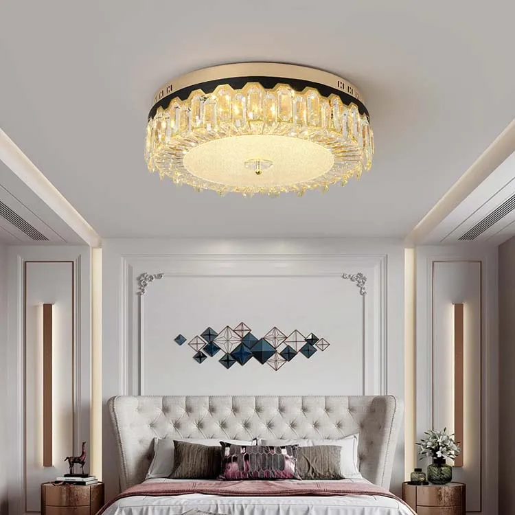 

Modern new Chinese style furniture atmosphere living room bedroom dining room Circular Crystal LED ceiling lamp Creative ideas