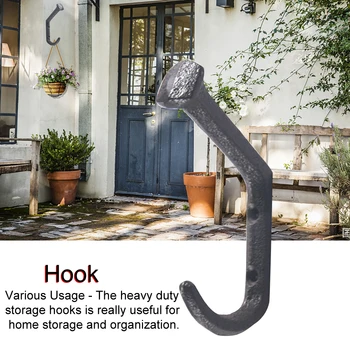 

Storage Door Heavy Duty Rustic Home Decor Entryway Towel Hanger Cast Iron Spike Rack Black Organizer Wall Mounted Coat Hooks