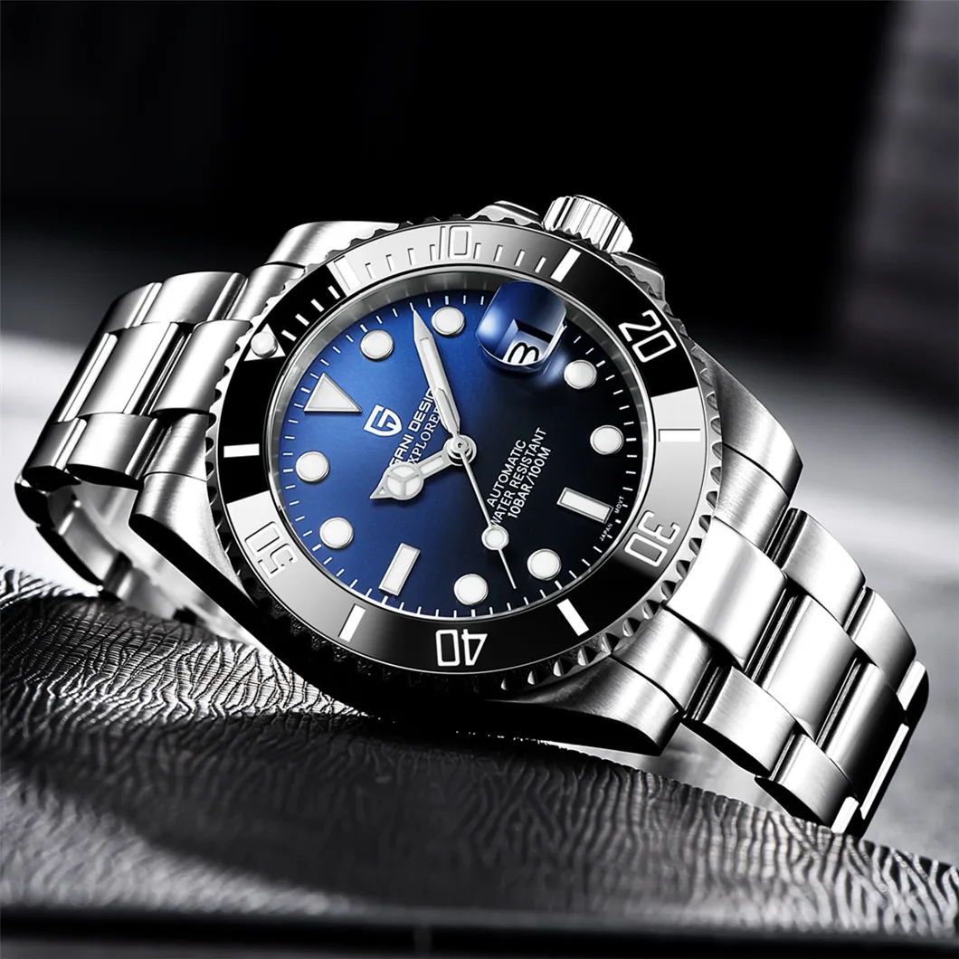40MM Men's Automatic Mechanical 2022 PAGANI DESIGN  NEW Luxury Classic Watches 100M Waterproof Date Sapphire Stainless Steel Rel