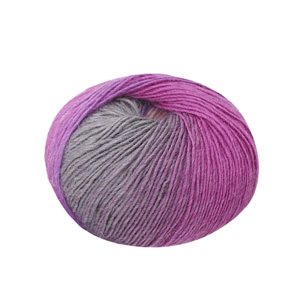 

2019 New 1pc 50g Chunky Hand-woven Rainbow Colorful Knitting Scores Wool Blend Yarn