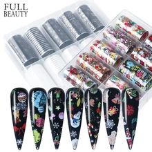 10 шт. переводная наклейка для праздника Фольга для ногтей Набор рождественских снежинок лося Санта Звездная бумага прозрачный Маникюр наклейки для ногтей CH1037-1