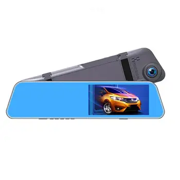 

Dual Lens Camera Rearview Mirror Touch Video Auto Parking Assistance LED Night Reversing Rear View Camera