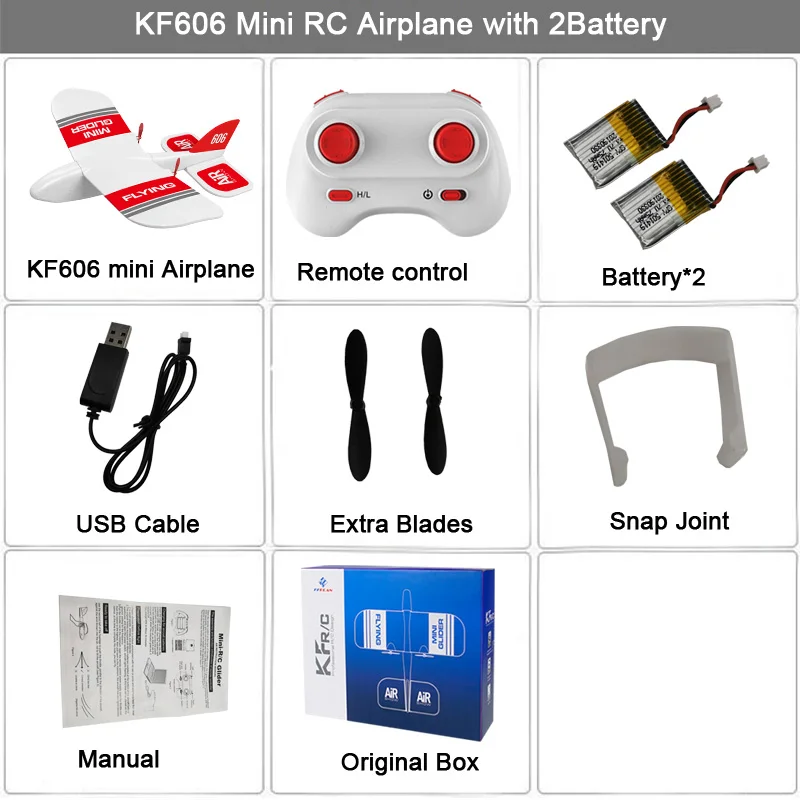 KF606 2,4 Ghz RC самолет летающий самолет EPP планер из пеноматериала игрушечный самолет 15 минут флигт время RTF самолет из пеноматериала игрушки детские подарки - Цвет: With 2 Battery BX