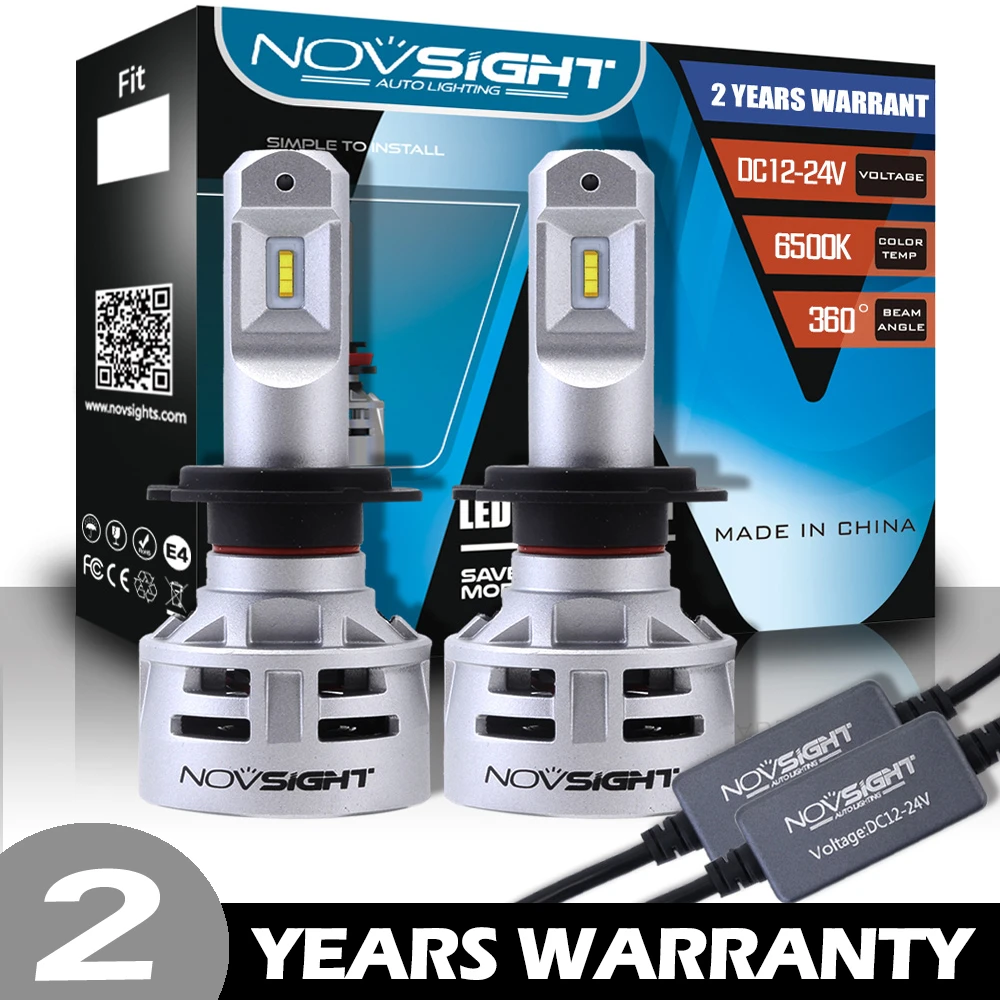 NOVSIGHT Canbus H4 H11 H8 H9 H7 светодиодный фонарь для автомобильных фар 9005 HB3 9006 HB4 60 Вт 10000LM 12