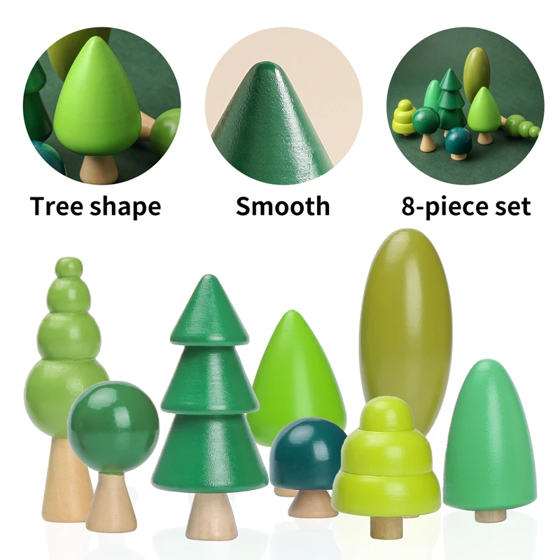 Simulação Montessori, Brinquedo Árvore Verde, Decoração para Crianças, Móveis de Mesa