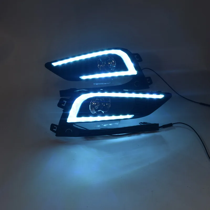 Дизайн и поворота стиль реле 12V авто светодиодный DRL Габаритные огни с отверстием для противотуманной лампы для Chevrolet Cruze