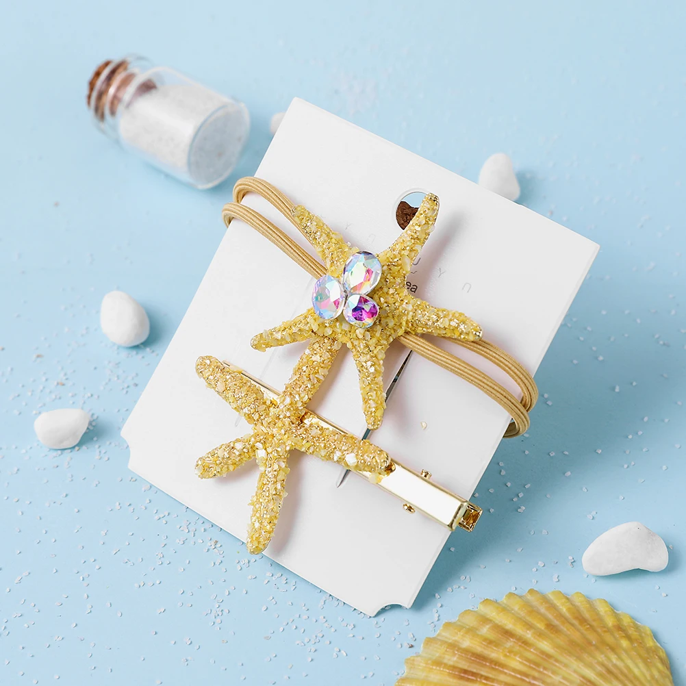 Yellow Scrunchy М MISM, 1 комплект, морская звезда, резинка для женщин/девушек, стразы, заколки для волос, модные шпильки аксессуары резинки для волос, ободок для волос - Цвет: Yellow Scrunchy