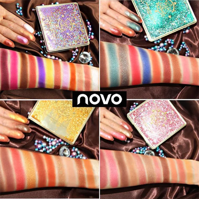 

NOVO 12 Colors Flowing Sand Fantasy Makeup Eye Shadow Palette Unique Design Earth Waterproof Shinning Matte Shimmer Eyeshadow
