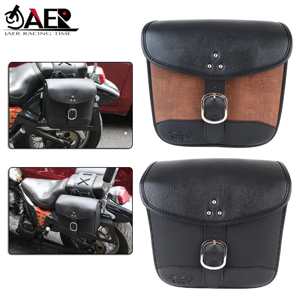 

New Pair Motorcycle Retro locomotive side bag universal waterproof side bag motorcycle canvas bag knight saddle bag