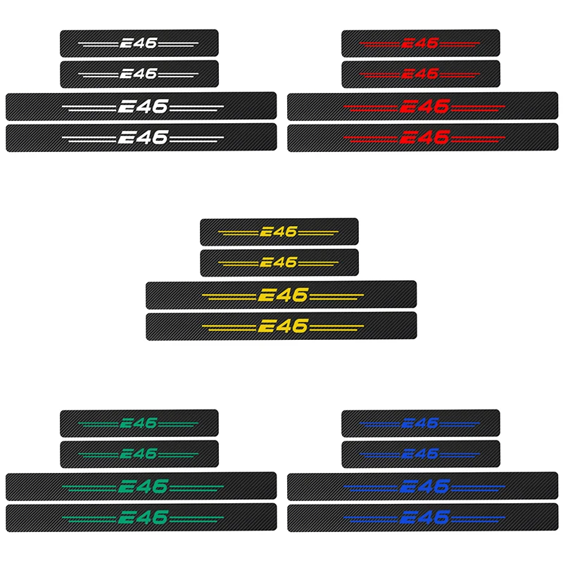 Автомобильный-Стайлинг 4 шт. автомобильный порог двери из углеродного волокна накладка наклейки для E28 E30 E34 E36 E39 E46 E53 BMW E60 E61 аксессуары - Название цвета: for E46