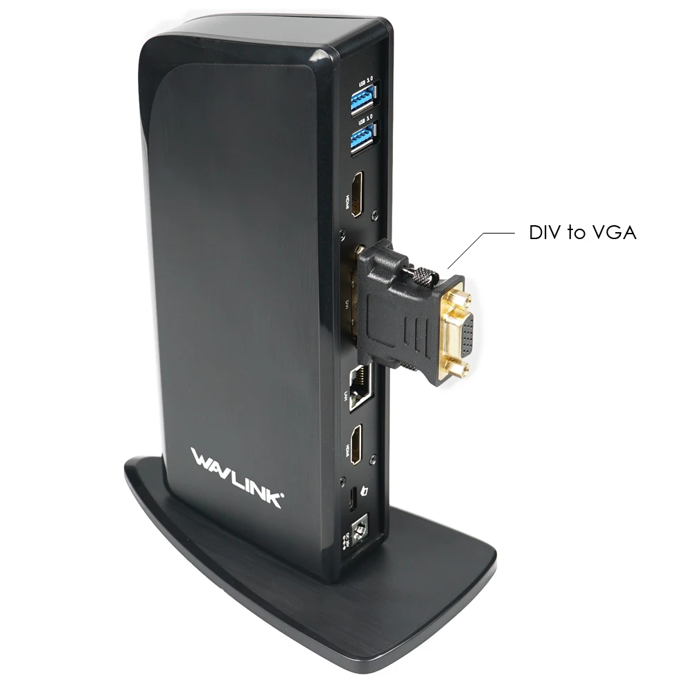 Wavlink Универсальный USB C двойной дисплей док станция с 4K HDMI DVI Gigabit RJ45 60 Вт PD для