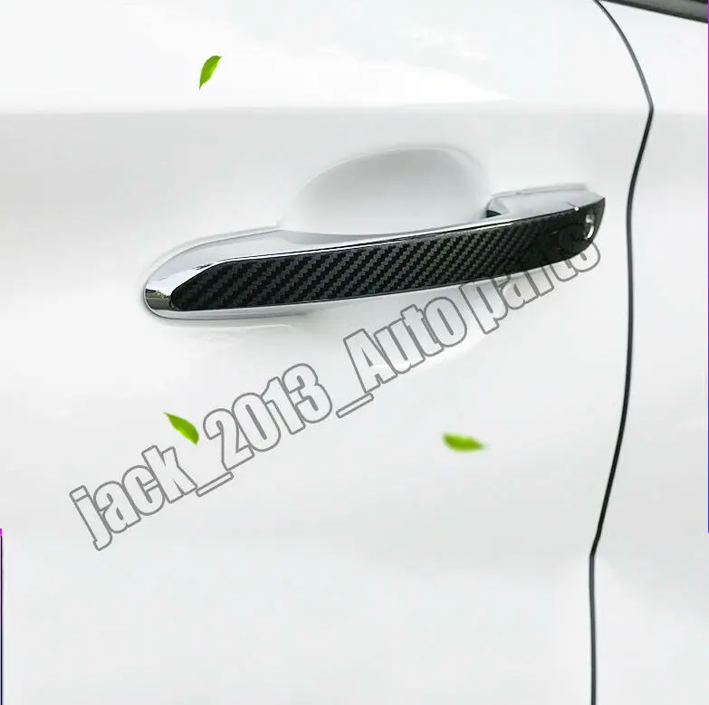 Car modification Car accessories Carbon Fiber Car Door Handle Cover Sticker 4PC Trim for Hyundai Kona encino