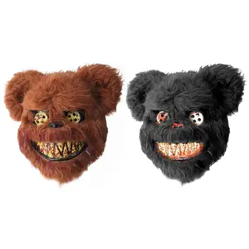 

Halloween Horror Bloody Teddy Bear Mask Masquerade Scary Plush Mask Halloween Performance Props