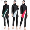 Hijab Swimsuit New Burkini Long Sleeve Muslimah Bathing Suit Women Islamic Habit Femme Burkinis Patchwork Color Muslim