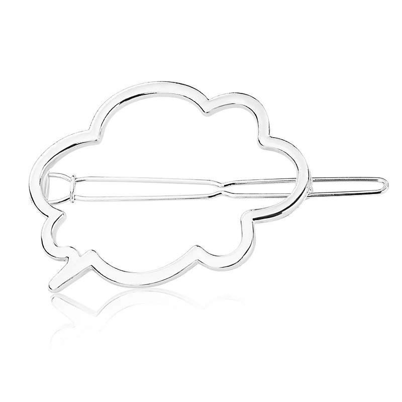 Cloud Silver Женская мода для девочек в Корейском стиле заколки невидимки для волос экологический сплав Сердце Луна животное кролик заколки для волос - Цвет: Cloud Silver