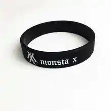 Модные KPOP Fan Monsta X Boys пуленепробиваемые спортивные силиконовые браслеты дружбы для мальчиков и девочек