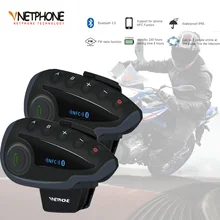 2 pçs vnetphone v8 sv intercomunicador sem controle remoto 5-way grupo falar bluetooth capacete da motocicleta fone de ouvido fm nfc 1.2km
