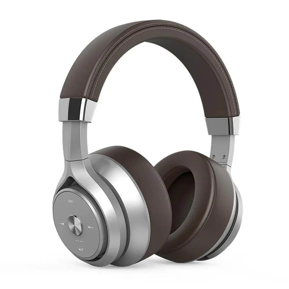Коричневый Wireless Headphones Foldable Headset Stereo HiFi Bass Earphones Noise Reduction Double Moving Coils EQ Mode - Цвет: Коричневый