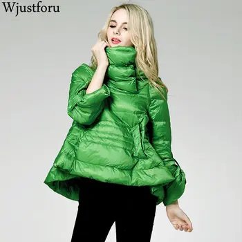 

Wjustforu 90% White Duck Down Jacket 2019 Women Turtleneck Winter Jacket Coat For Women Down Parka Warm FemaleClothe Waterproof