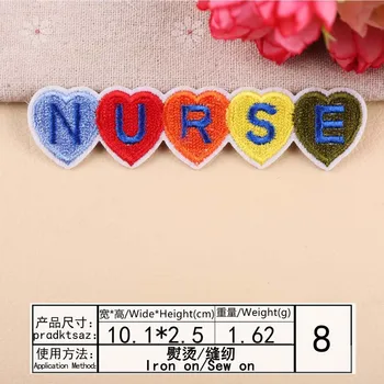 

Nurse Embroidery Patches for Jacket Iron on Transfer Stripes Appliques Clothes Stickers Clothing Letters Badges for Backpack