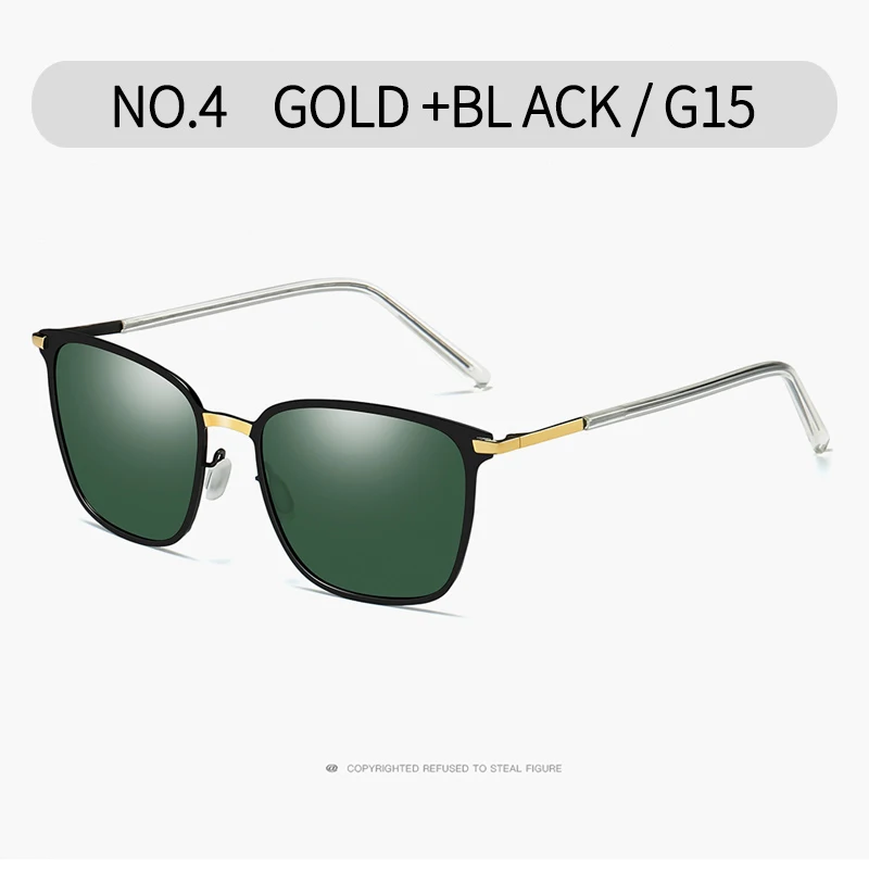 Mx Sunglasses Men Polarized Sun Glasses Unisex Square Retro Driving Sunglasses Mirror Eyewear Polaroid W0864 - Цвет линз: Golden green