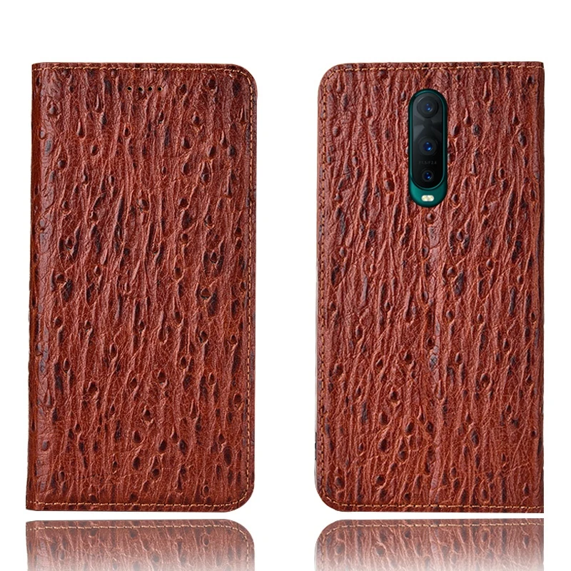 

Ostrich Pattern Genuine Leather Ultra Thin Card Slot Case For OPPO RX17 Pro/OPPO R17 Pro/OPPO R17/OPPO RX17 Neo Magnetic Case