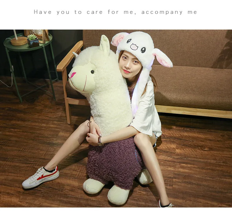 Large cute cartoon alpaca plush toy giant grass mud horse doll sleeping pillow Japanese rag doll for girl birthday gift 39inch 100cm DY50751 (3)